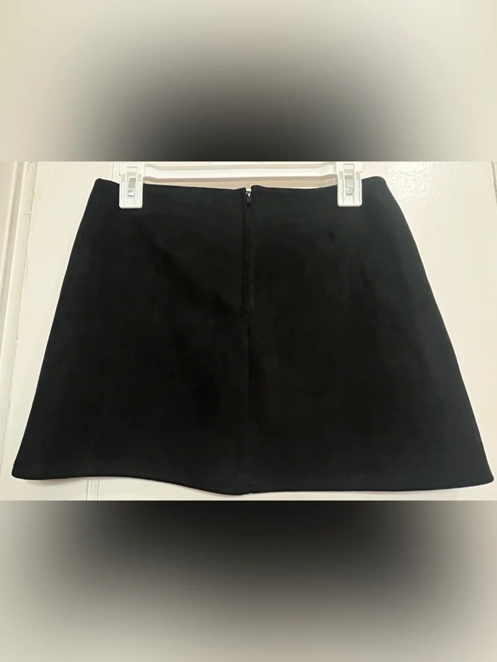 NWOT Altar'd State Black Faux Suede Side Slit A-Line Mini Skirt - Size Medium